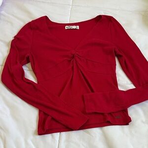 Hollister Deep Red Long Sleeve Top